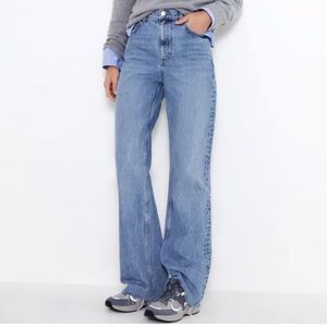 Zara high rise wide-leg full length jeans size 6